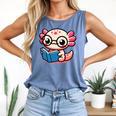 Adorable Book Lover Axolotl With Reading Glasses Cute Comfort Colors Tank Top Blue Jean Adorable Book Lover Axolotl With Reading Glasses Cute Comfort Colors Tank Top Blue Jean
