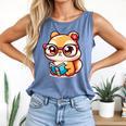 Adorable Book Lover Chipmunk With Reading Glasses Cute Premium Comfort Colors Tank Top Blue Jean