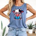Adorable Book Lover Cow With Reading Glasses Cute Comfort Colors Tank Top Blue Jean Adorable Book Lover Cow With Reading Glasses Cute Comfort Colors Tank Top Blue Jean