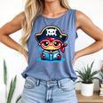 Adorable Book Lover Pirate With Reading Glasses Cute Comfort Colors Tank Top Blue Jean