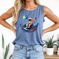 Astronaut Reading Book In Space Books Lover Bookworm Comfort Colors Tank Top Blue Jean