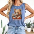 Bear Reading Book Glasses Library Zoo Teacher School Animal Comfort Colors Tank Top Blue Jean Bear Reading Book Glasses Library Zoo Teacher School Animal Comfort Colors Tank Top Blue Jean