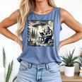 Bigfoot With Alien Reading A Book Bigfoot And UFO Comfort Colors Tank Top Blue Jean
