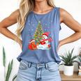 Book Christmas Tree Bookworm Gingerbread Man Snowman Reading Comfort Colors Tank Top Blue Jean
