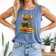 Book Lover Koala Reading Bookish Library Read Books Be Kind Comfort Colors Tank Top Blue Jean