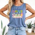 All Booked For Summer Reading Beach Floral Bookish Book Girl Comfort Colors Tank Top Blue Jean