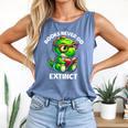 Books Never Go Extinct Reading Dinosaur Bookish Nerdy Comfort Colors Tank Top Blue Jean
