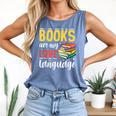 Books Are My Love Language Stack Comfort Colors Tank Top Blue Jean