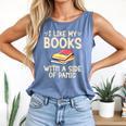 I Like My Books With a Side Of Panic Thriller Comfort Colors Tank Top Blue Jean