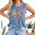 All Is Calm Said No Teacher Ever Book Christmas Tree Comfort Colors Tank Top Blue Jean