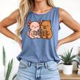 Capybara Axolotl Kawaii Kids Anime Book Lover Reading Comfort Colors Tank Top Blue Jean