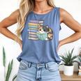 Cat On Books Pets Cats Reading Book Nerd Read Reader Bookcat Comfort Colors Tank Top Blue Jean