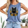 Cat For Women Book Lover Cute Cat And Book Comfort Colors Tank Top Blue Jean