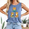 Cats Reading Book Lover Reading Bookworm Reader Comfort Colors Tank Top Blue Jean