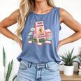 Caution Slippery When Reading Book Reader Comfort Colors Tank Top Blue Jean