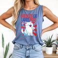 Childless Cat Ladies Vote Kamala Harris Cute Comic Book Cat Comfort Colors Tank Top Blue Jean