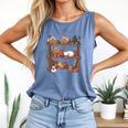Christmas Cats Bookshelf Gingerbread Comfort Colors Tank Top Blue Jean