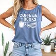 Coffee & Books Comfort Colors Tank Top Blue Jean
