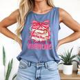 Coquette Bow All Booked For Valentine Book Lover Bookish Comfort Colors Tank Top Blue Jean
