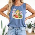 Crocodile Reading Book Watercolor Flowers Kids Comfort Colors Tank Top Blue Jean Crocodile Reading Book Watercolor Flowers Kids Comfort Colors Tank Top Blue Jean