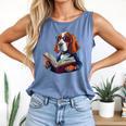 Cute Dog Basset Hound Reading Book Comfort Colors Tank Top Blue Jean Cute Dog Basset Hound Reading Book Comfort Colors Tank Top Blue Jean