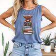 Cute Highland Cow With Book Floral Bookworm Librarian Book Comfort Colors Tank Top Blue Jean Cute Highland Cow With Book Floral Bookworm Librarian Book Comfort Colors Tank Top Blue Jean