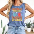 Cute Librarian Library Book Lover Keeper Of Endless Stories Comfort Colors Tank Top Blue Jean
