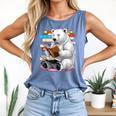 Cute Polar Bear Is Reading a Book Reading Polar Bear Comfort Colors Tank Top Blue Jean