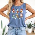 Cute Snowman Reading Books Christmas Winter Book Lover Comfort Colors Tank Top Blue Jean