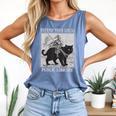 Defend Your Local Library Knight Cat Rider Book Lover Comfort Colors Tank Top Blue Jean