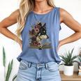 Dog Book Flower Comfort Colors Tank Top Blue Jean
