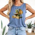 Dragon Bookworm Reading Book Graphic Comfort Colors Tank Top Blue Jean Dragon Bookworm Reading Book Graphic Comfort Colors Tank Top Blue Jean