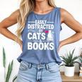 Easily Distracted By Cats And Books Cat & Book Lover Comfort Colors Tank Top Blue Jean Easily Distracted By Cats And Books Cat & Book Lover Comfort Colors Tank Top Blue Jean