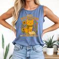 Easily Distracted By Cats And Books Cute Cat Book Lover Comfort Colors Tank Top Blue Jean