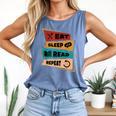 Eat Sleep Read Repeat Reading Books Reader Bookworm Comfort Colors Tank Top Blue Jean