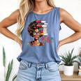 Education Is Freedom History Month Teacher Books Afro Comfort Colors Tank Top Blue Jean