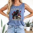 F-CAW-F I'm Reading Crow Book Lover Introvert Meme Comfort Colors Tank Top Blue Jean