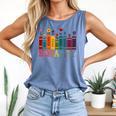 Floral Flower Book Equality Human Rights Women's Rights Comfort Colors Tank Top Blue Jean