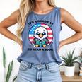 A Good Day To Read a Book Reading Eagle With American Flag Comfort Colors Tank Top Blue Jean