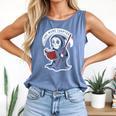 Grim Reaper Bookworm Cute Book Reading Halloween Comfort Colors Tank Top Blue Jean