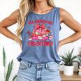 Groovy All Booked For Valentines Books Pink Coquette Bow Comfort Colors Tank Top Blue Jean