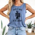 Halloween Skeleton Pun Book Lover Library Joke Comfort Colors Tank Top Blue Jean