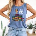 I'm Ok Read Book Reading Librarian Teacher Men Women Comfort Colors Tank Top Blue Jean