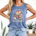 Just A Girl Who Loves Cats And Books Reading Librarian Comfort Colors Tank Top Blue Jean