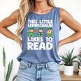 This Little Leprechaun Likes To Read St Patrick's Day Book Comfort Colors Tank Top Blue Jean