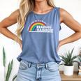 Take A Look It's In A Book Retro Reading Book Lover Comfort Colors Tank Top Blue Jean