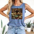 Melanin Afro Women Educated Reading Book History Girls Comfort Colors Tank Top Blue Jean