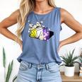 Non-Binary Book Lover Nonbinary Daisy LGBT Reading Pride Comfort Colors Tank Top Blue Jean
