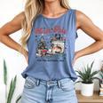 North Pole Book Club Book Lover Bookish Bookworm Christmas Comfort Colors Tank Top Blue Jean
