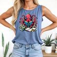 Octopus Reading Book Coffee Lover Bookaholic Bookworm Reader Comfort Colors Tank Top Blue Jean